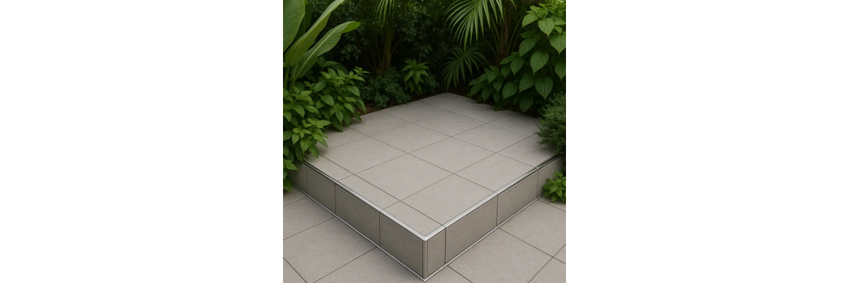 Fliesenschiene außen – frostfest &amp; witterungsbeständig | Edelstahl &amp; Aluminiumprofile für Terrasse, Balkon &amp; Treppe - Fliesenschiene außen – frostfest &amp; witterungsbeständig | Edelstahl &amp; Aluminiumprofile für Terrasse, Balkon &amp; Treppe