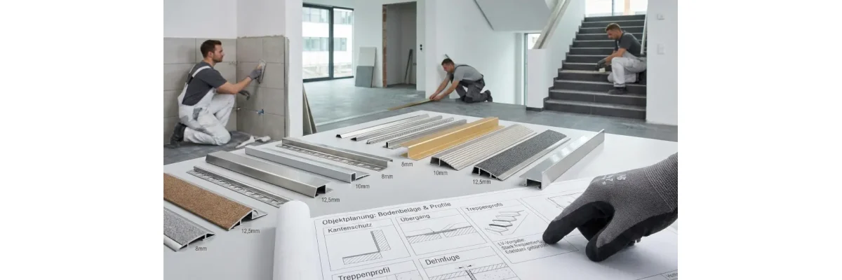 Fliesenschienen im Objektbau – Praxisbeispiele, LV-Tipps &amp; Materialwahl für Bauprojekte - Fliesenschienen im Objektbau – Praxisbeispiele, LV-Tipps &amp; Materialwahl für Bauprojekte