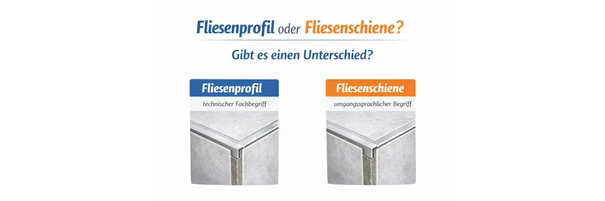 Fliesenprofil oder Fliesenschiene – Unterschied einfach erklärt - Fliesenprofil oder Fliesenschiene – Unterschied einfach erklärt