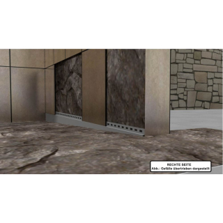 Geflle Wandprofil Edelstahl  10mm 98cm rechts