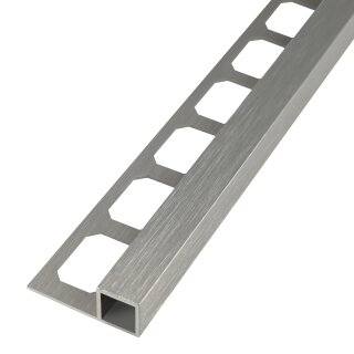Fliesenschiene Quadratprofil Alu 9mm titan hochglanzeloxiert gebürstet 250cm