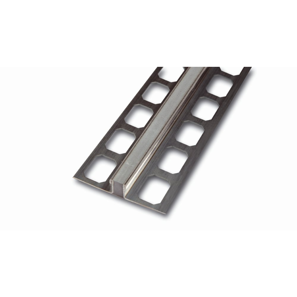 Dehnfugenprofil aus Edelstahl mit EPDM-Weich-Einlage für Bewegungsfugen im Fliesenbelag