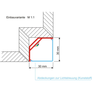 LED Eckprofil E45 mit Abdeckung 200cm Set