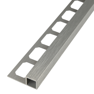 Quadratprofil Alu 10mm titan hochglanzeloxiert gebürstet 10mm 250cm