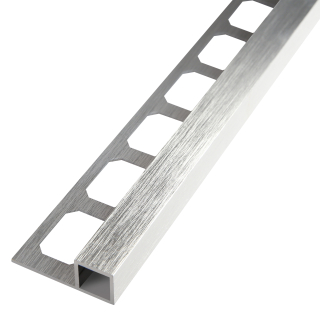 Quadratprofil Alu 10mm silber hochglanzeloxiert gebürstet 250cm