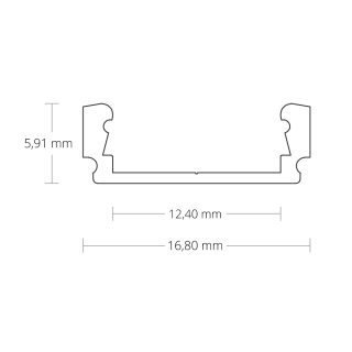 PL1 Flaches LED Profil Alu eloxiert 200cm