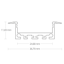 Flaches LED U Profil mit Flügel 200cm