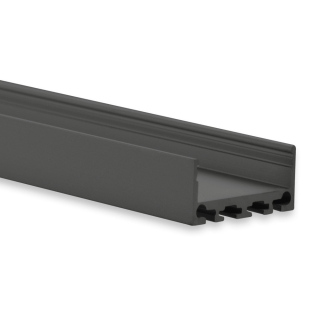 Flaches LED U Profil Alu schwarz 200cm