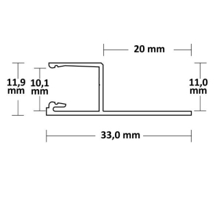 FP4 LED Fliesenabschluss Profil breit 250cm
