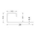 Quadratprofil Edelstahl V4A kreuzschliff 250cm 9mm