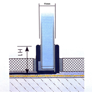 U-Profil für Glastrennwand Edelstahl V4A gebürstet 250cm
