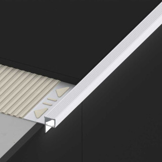 LED Treppenstufenprofil Alferprostep 250cm Alu chrom eloxiert gebrstet 10mm Set