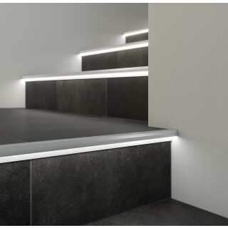 LED Treppenkantenprofil Alferstep 250cm silber eloxiert 10mm Set
