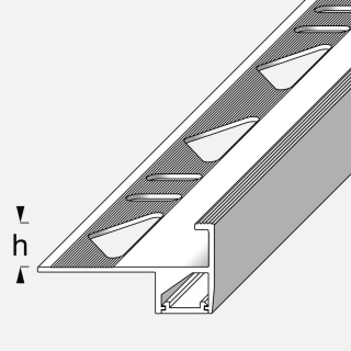 LED Treppenkantenprofil Alferstep 250cm silber eloxiert 12,5mm Set