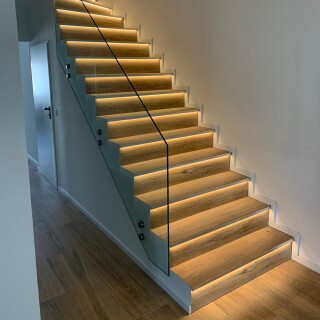 LED Treppenkantenprofil Alferstep 250cm chrom gebrstet 10mm Set