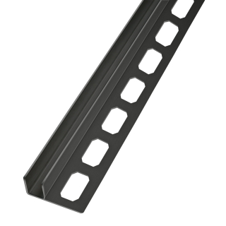 U-Profil mit Geflle fr Glastrennwand Edelstahl schwarz ab 1m