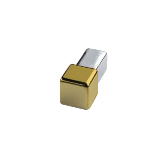 Quadrat Eckstück Edelstahl goldglänzend 12,5mm