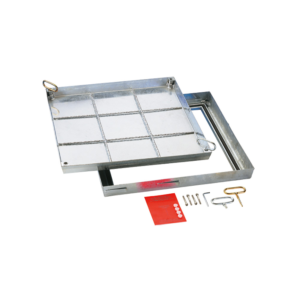 Begehbare Schachtabdeckung aus Stahl, befliesbar, 60 x 60 cm – Beispielansicht