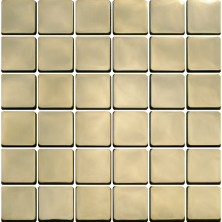 Mondo Metalltafel gold glänzend Edelstahl Mosaik Steingröße 47 x 47 mm