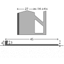 Abschlussprofil Alu breiter Auflageschenkel Belag bis 3mm 300cm