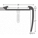 Treppenstufenprofil Alu 191 silber eloxiert...