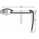 Treppenstufenprofil Alu192  silber eloxiert nachträgliche Montage 99cm