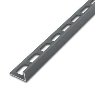 Winkelabschlussprofil Alu Struktur 250cm grau metallic