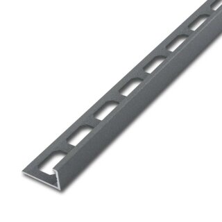 Winkelabschlussprofil Alu Struktur 250cm grau metallic  11mm