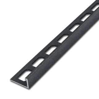 Winkelabschlussprofil Alu Struktur 250cm anthrazit metallic 12,5mm