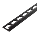 Winkelabschlussprofil Alu Struktur 250cm schwarz brillant