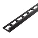Winkelabschlussprofil Alu Struktur 250cm schwarz brillant 8mm
