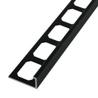 Winkelabschlussprofil Alu schwarz hochglanzeloxiert gebürstet 250cm