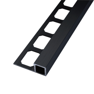 Quadratprofil Alu schwarz hochglanzeloxiert gebürstet 250cm