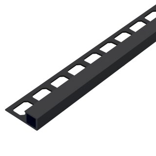 Quadratprofil Alu Struktur 250cm schwarz 11mm