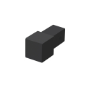 Quadrat Eckstück Alu Struktur schwarz 12,5mm