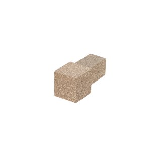Quadrat Eckstück Alu Struktur beige brillant 8mm