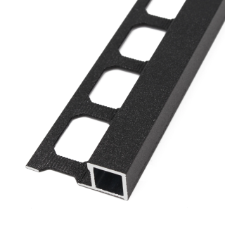 Quadratprofil Alu Struktur 250cm schwarz brillant