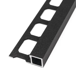 Quadratprofil Alu Struktur 250cm schwarz brillant 8mm