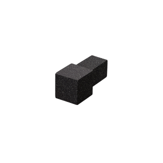 Quadrat Eckstück Alu Struktur schwarz brillant