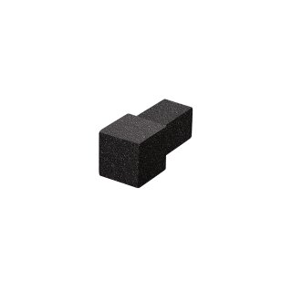 Quadrat Eckstück Alu Struktur schwarz brillant 11mm