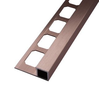 Quadratprofil Alu kupfer glanzeloxiert gebürstet 250cm 12,5mm