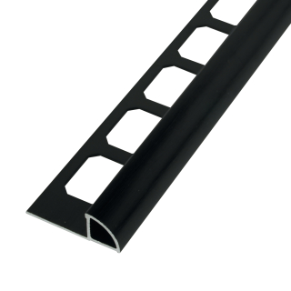 Rundprofil Alu schwarz hochglanzeloxiert gebürstet 250cm 12,5mm