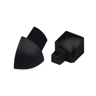 Rundprofil Eckstück Alu schwarz Struktur 8mm Außenecke