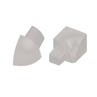 Rundprofil Eckstück Alu kreide Struktur 10mm Innenecke