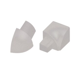 Rundprofil Eckstück Alu kreide Struktur 12,5mm Innenecke