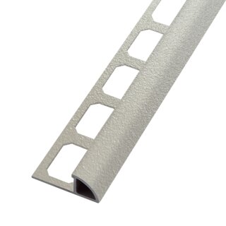 Fliesenschiene Rundprofil Alu silbergrau brillant Struktur 250cm 8mm