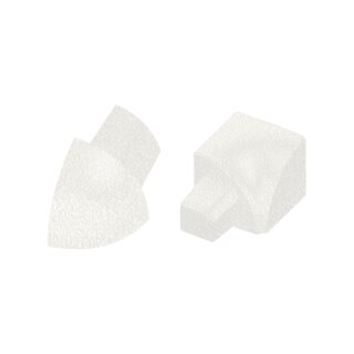 Rundprofil Eckstück Alu weiß brillant Struktur 12,5mm Innenecke