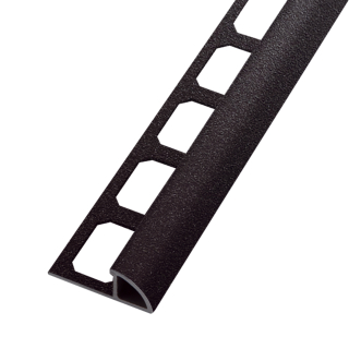 Rundprofil Alu schwarz brillant Struktur 250cm
