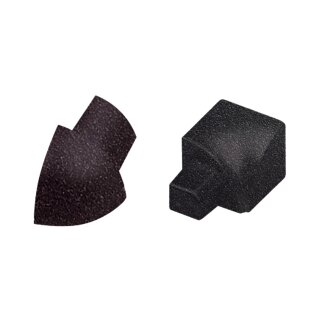 Rundprofil Eckstück Alu schwarz brillant Struktur 10mm Außenecke