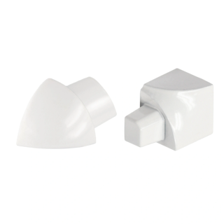 Rundprofil Eckstück Alu brillantweiß pulverbeschichtet 10mm Innenecke